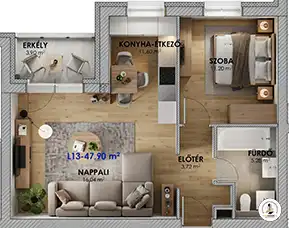 L13 eladó lakás alaprajz