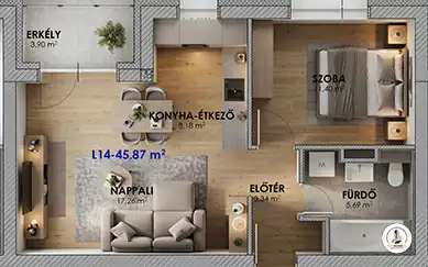 L14 eladó lakás alaprajz