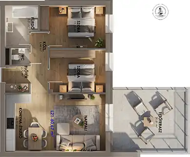 L21 eladó lakás alaprajz